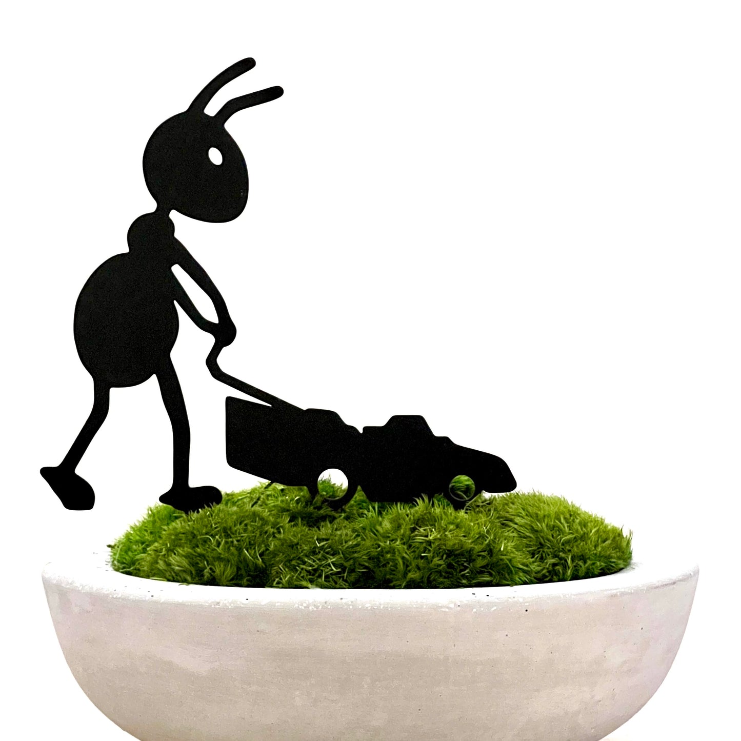 Ant with lawnmover